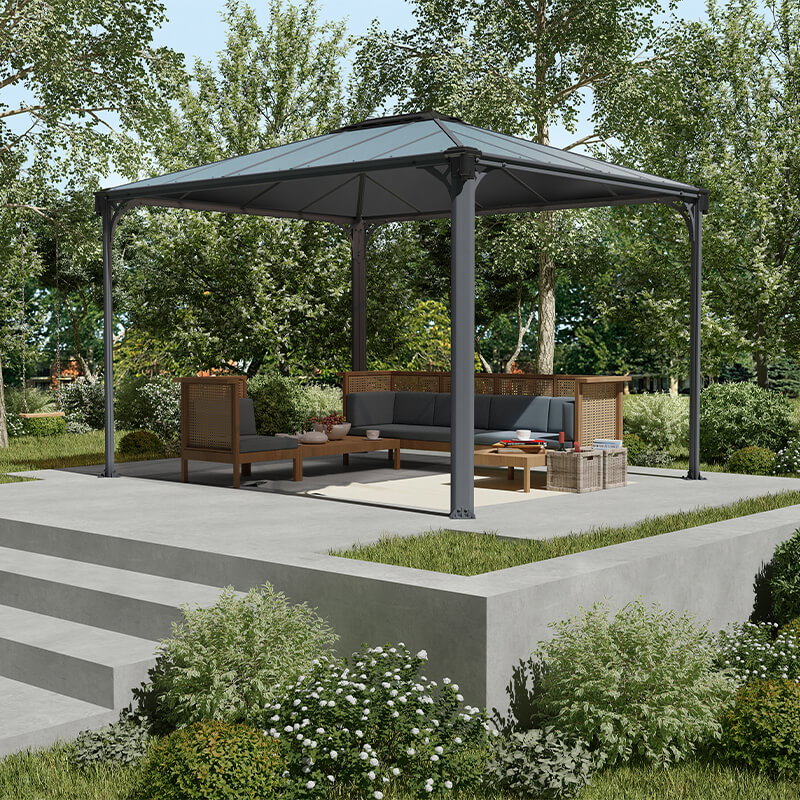 Image of 12' x 10' Palram Canopia Martinique 3600 Garden Gazebo