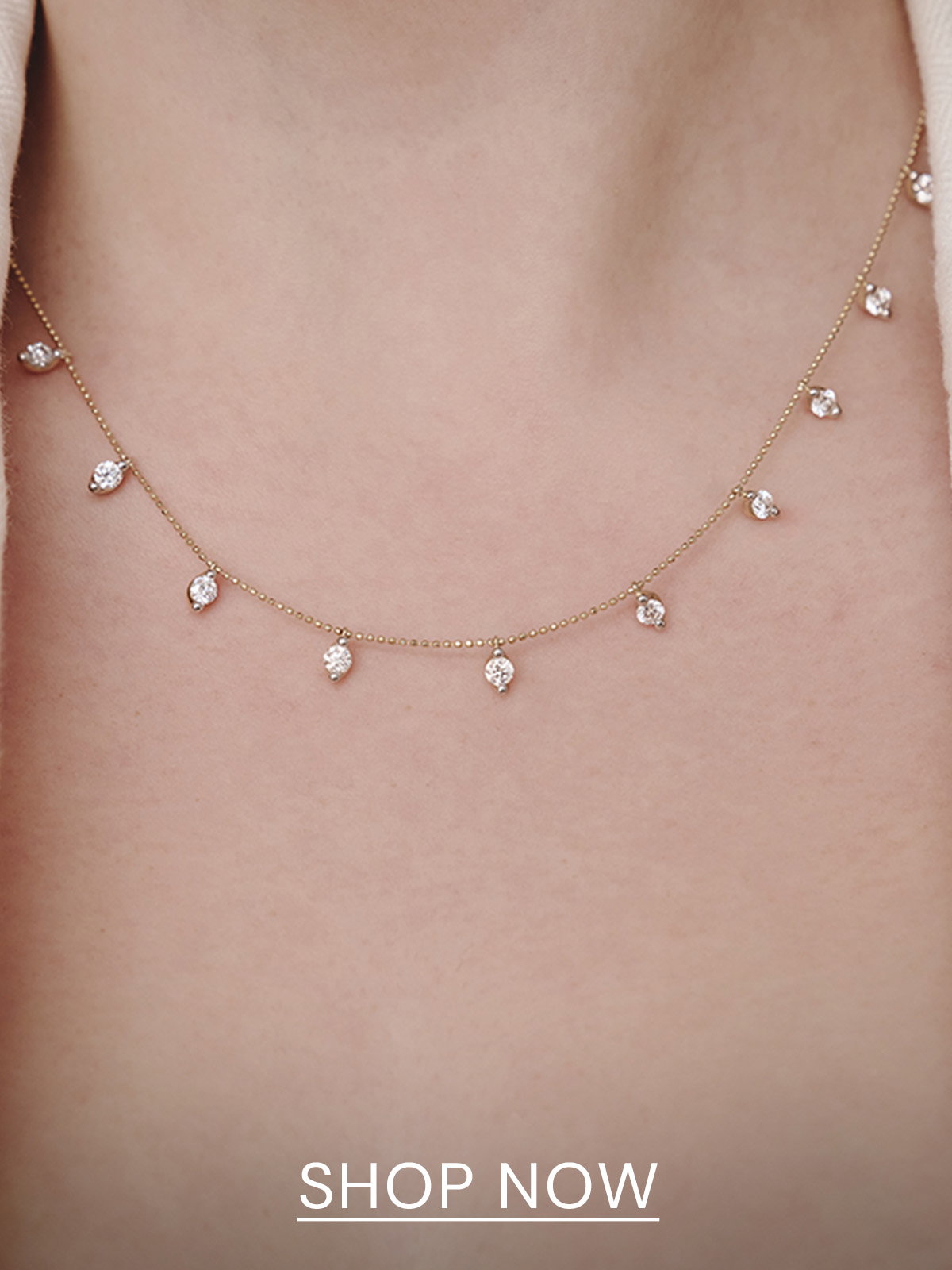 Vivara Lab Diamond Necklace 1.00ct H/SI in 9K Yellow Gold