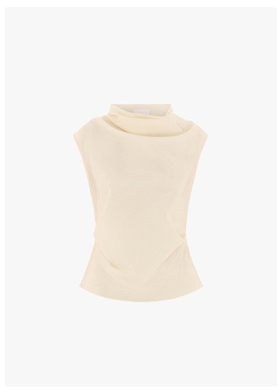 DANA SEMI SHEER DRAPE TOP