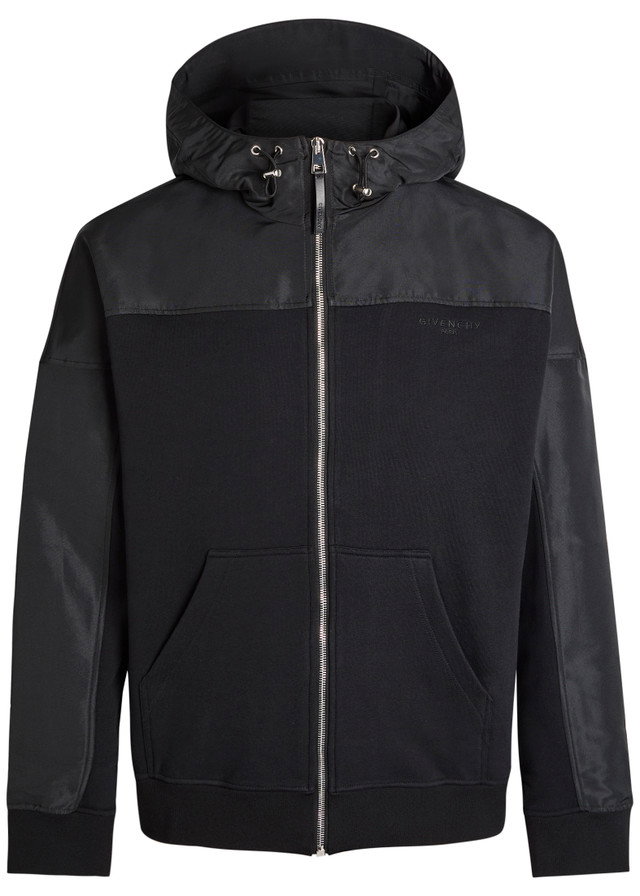GIVENCHY Logo hooded cotton and shell windbreaker jacket