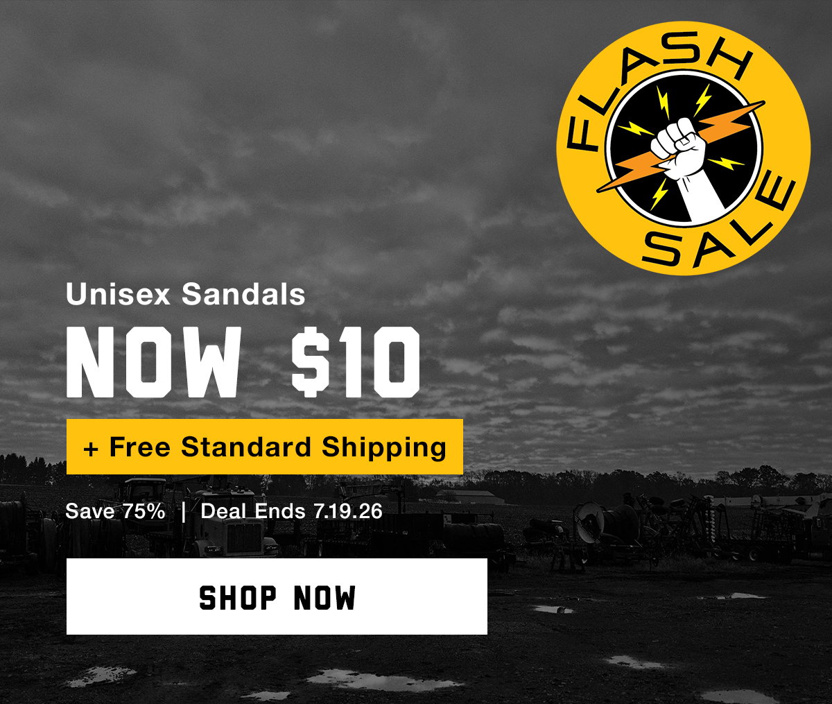 Friday Flash Sale - $10 AMP Unisex Sandal with Free Standard Shipping