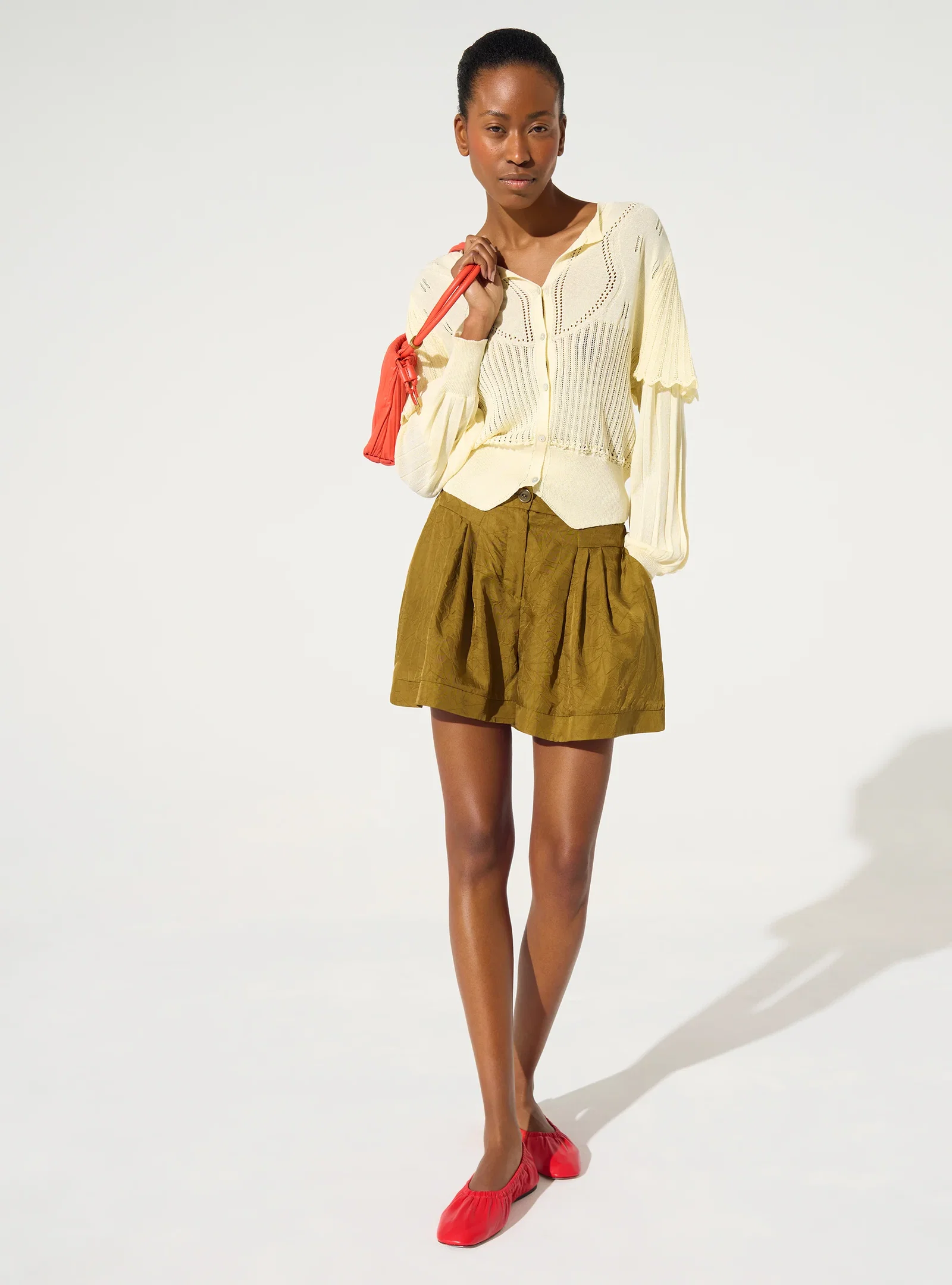 Image of Short en cupro bronze