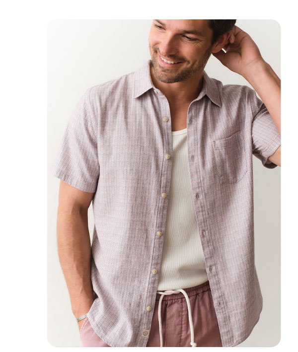 Stretch Selvage Short Sleeve Shirt