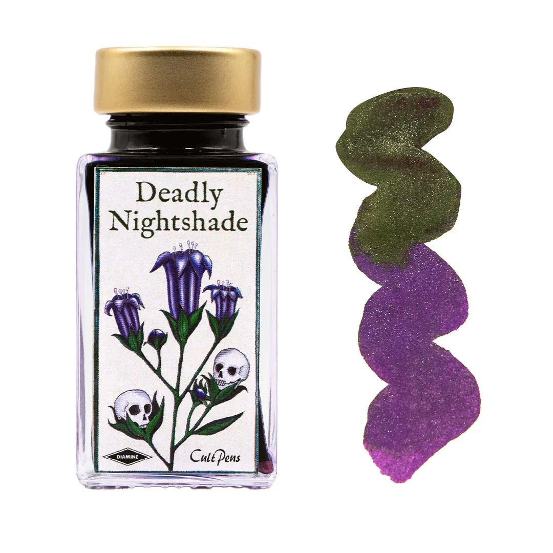 Image of Cult Pens Exclusive Deadly Nightshade Shimmer Ink by Diamine 50ml