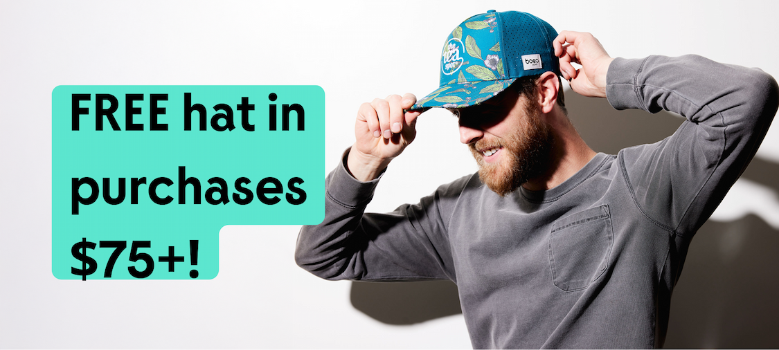 FREE hat in purchases $75+!