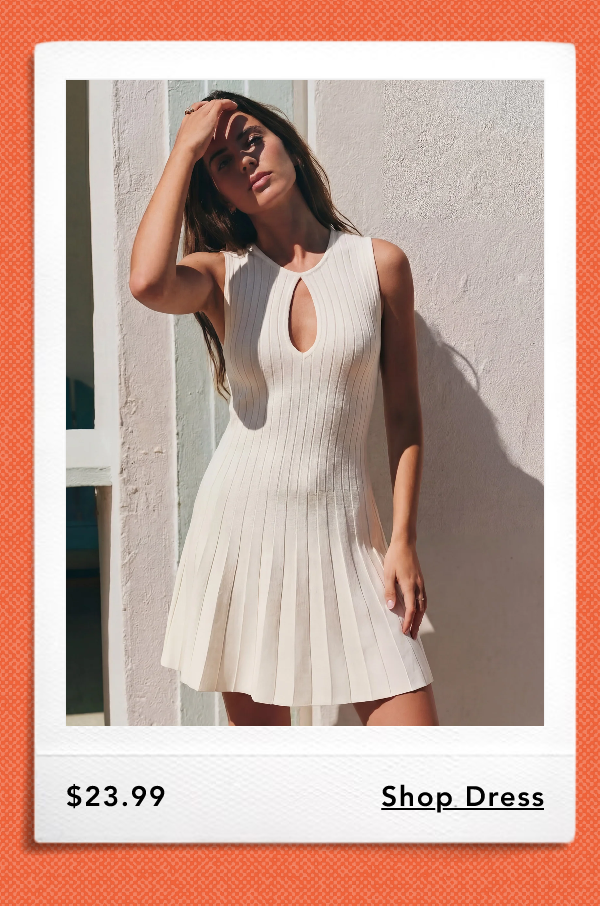 Sleeveless Key Hole Pleated Knit Mini Dress