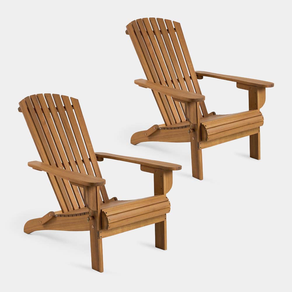 Image of Hudson Set of 2 Folding Adirondack Chairs