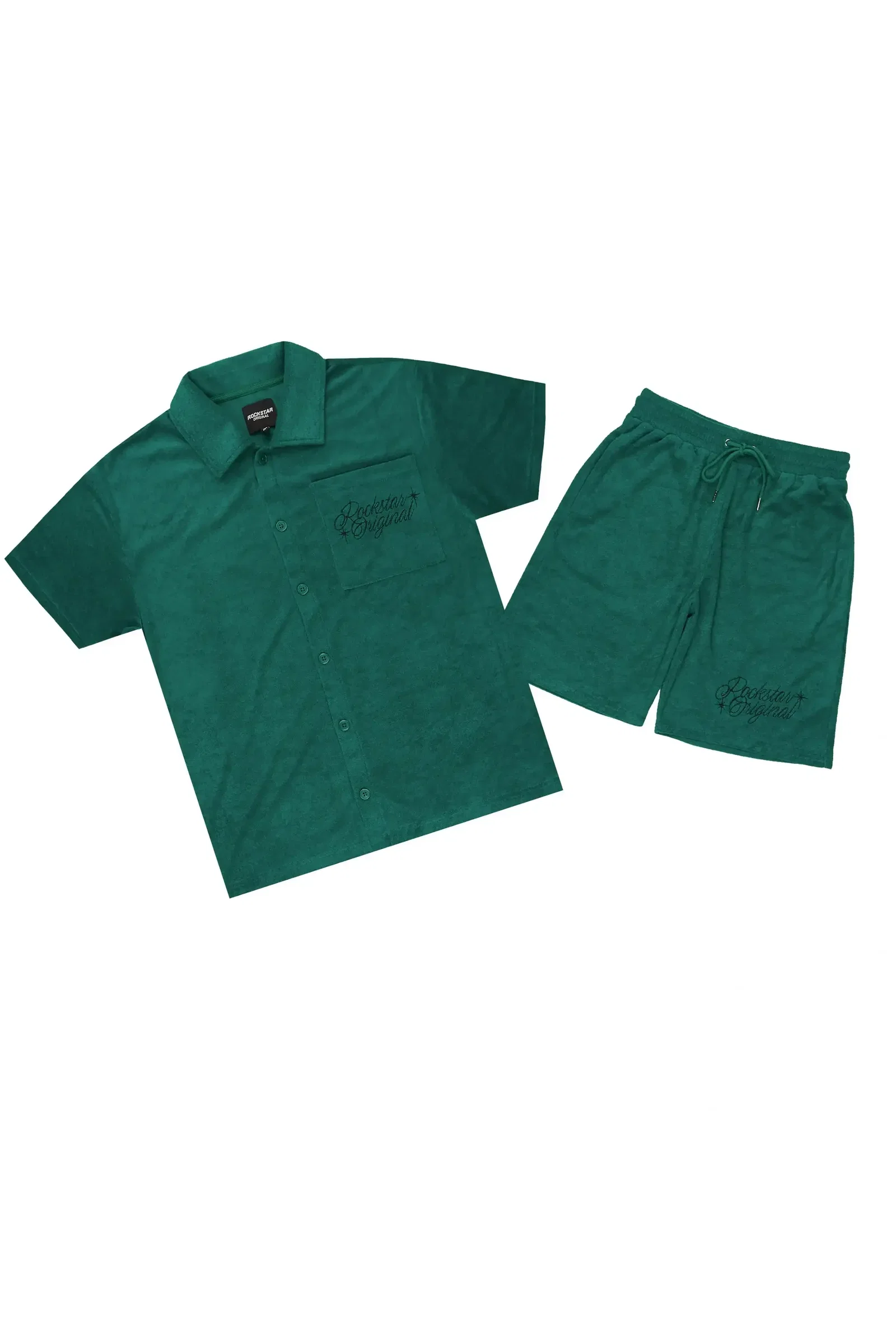 Image of Hirsh Mint Button Down Shirt/Short Set