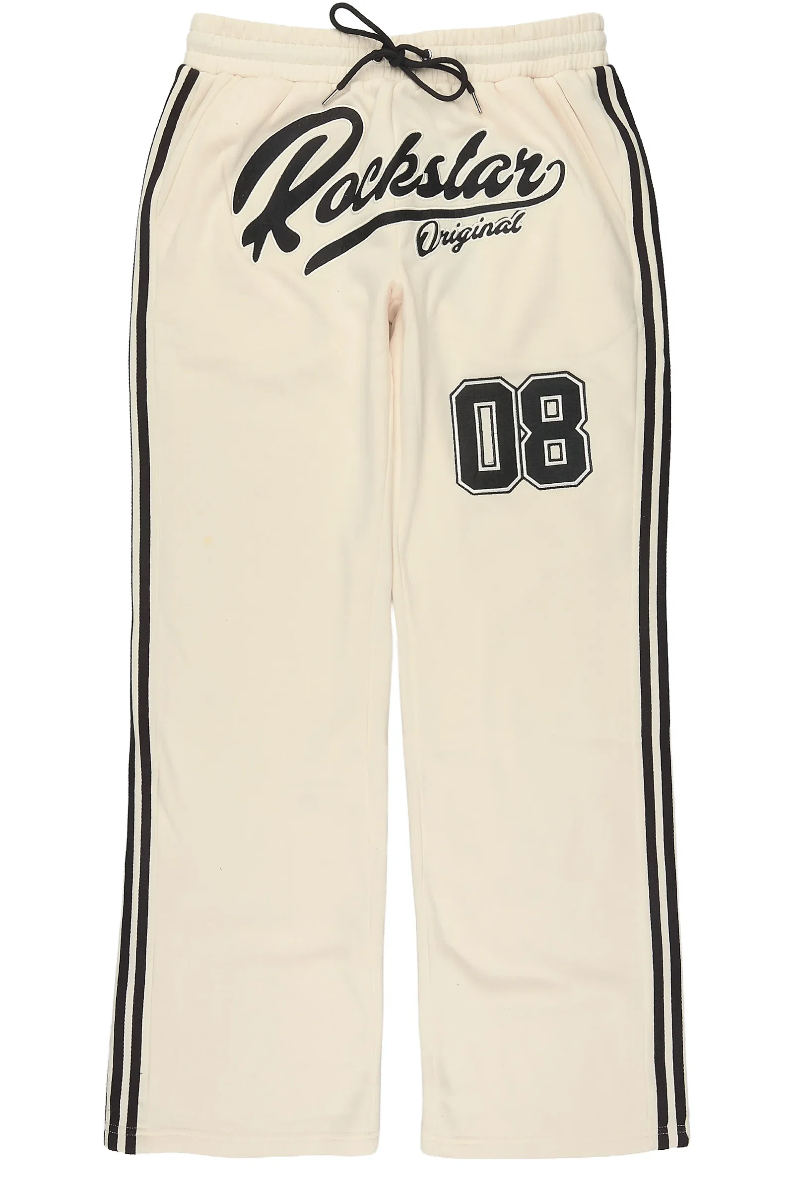 Image of Yazan Black/Cream French Terry Relaxed Pant