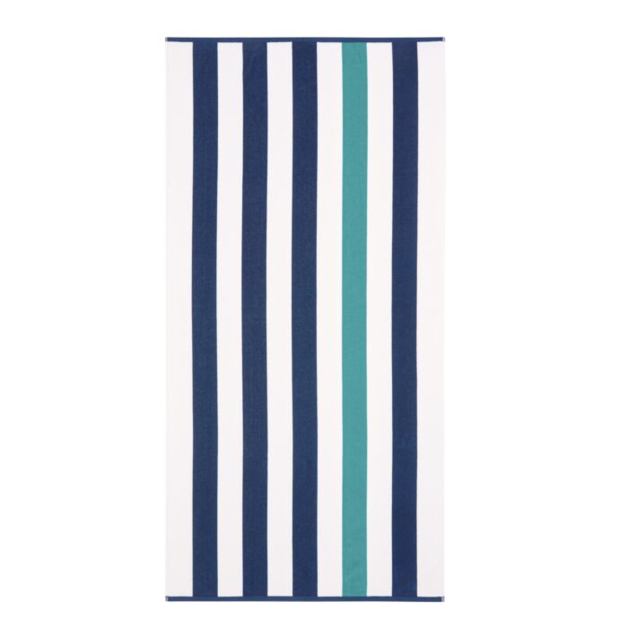 Egeria Strandtuch «Beach Cabana Stripe», 90 x 180 cm , blau-weiss