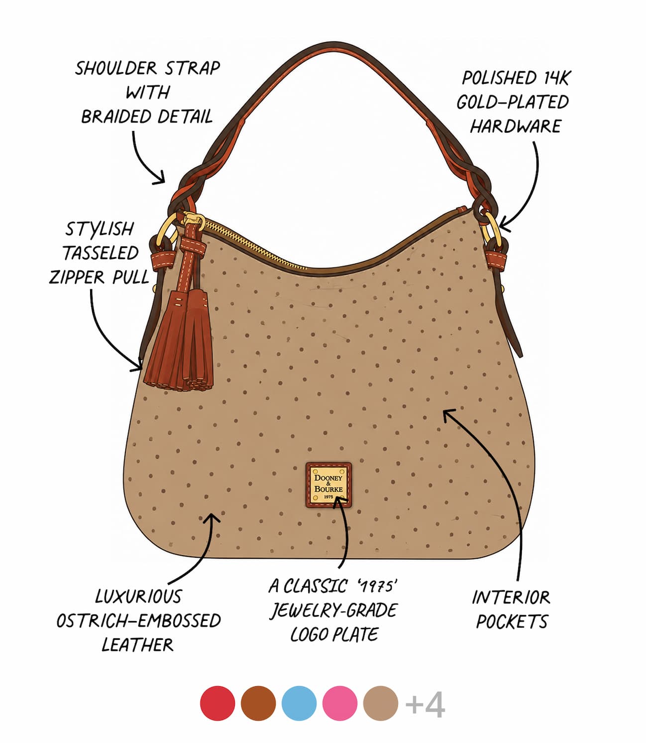 Ostrich Twist Strap Hobo