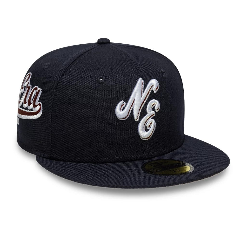 Image of New Era Heritage Script Navy 59FIFTY Fitted Cap