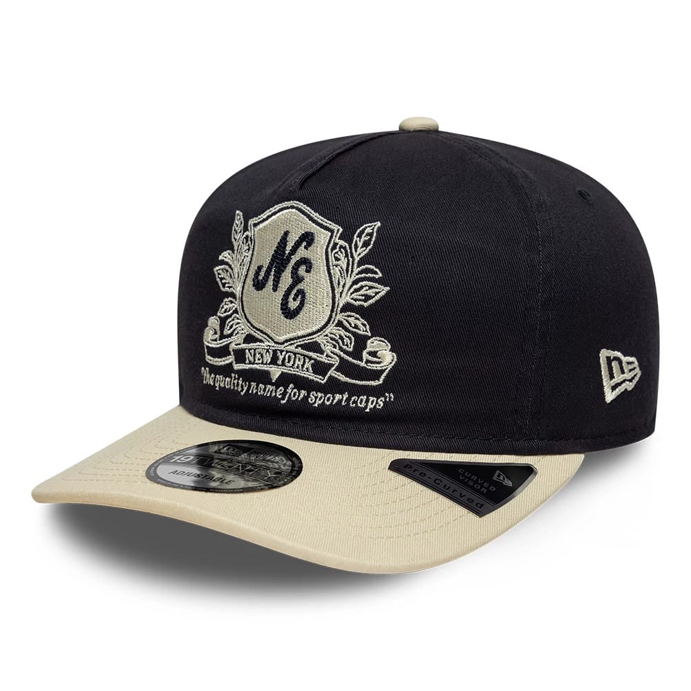 Image of New Era Washed Graphic Navy & Cream 19TWENTY Adjustable Cap