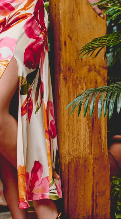 Floral Printed Satin Midi Halter Dress In Champagne Multi