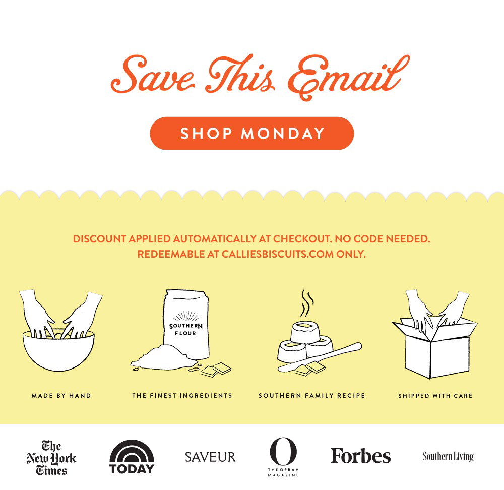 Save This Email. Shop Monday