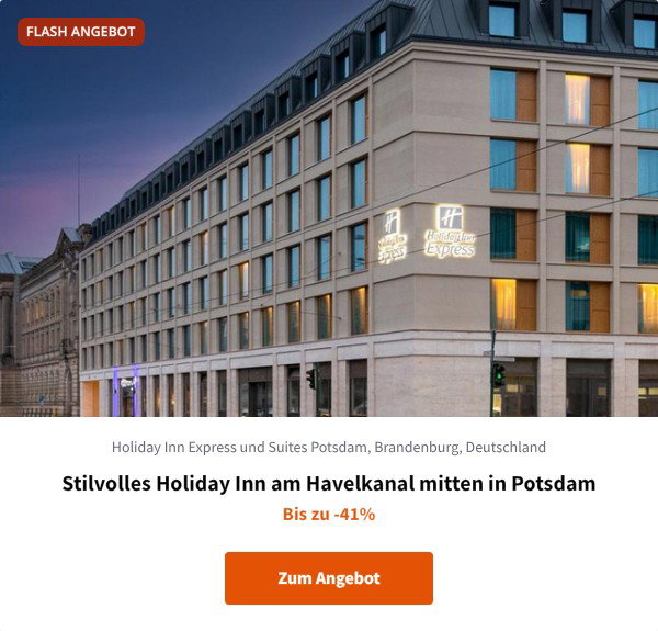 Stilvolles Holiday Inn am Havelkanal mitten in Potsdam
