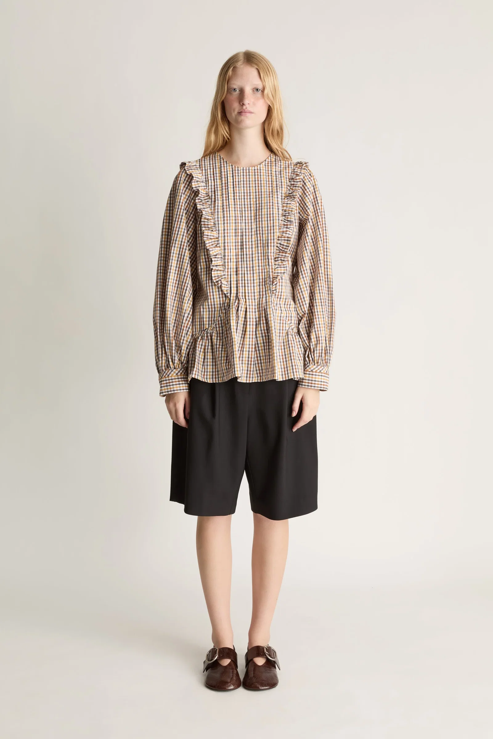 Image of Christie Poplin Check Blouse