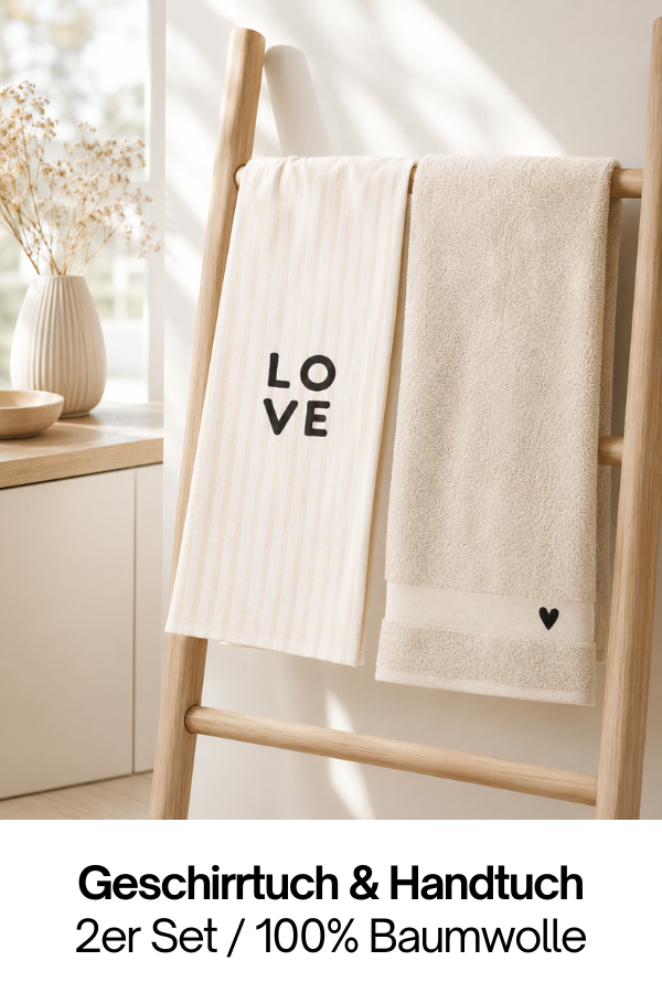 2er Set Geschirrtuch & Handtuch
