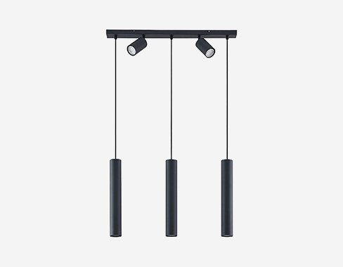 Lámpara colgante Lindby Sanad, 70 cm, 5 luces, negro, GU10