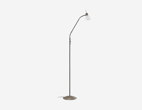 Lámpara de pie Lindby Gwendolin, 160 cm, cristal, E14, regulable