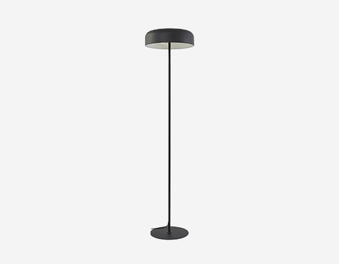 Lámpara de pie Lindby Edion, negra, metal
