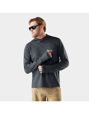 Men's Merino Sun Hoodie-Iron Heather / L