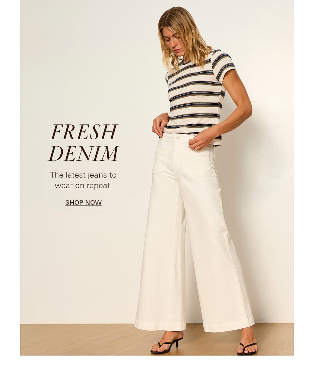 meet the new marine wide denim in chalk
