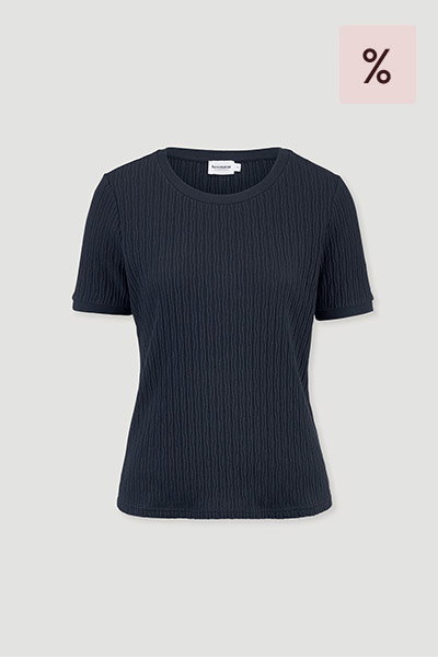 Pointelle T-Shirt Regular aus reiner Bio-Baumwolle