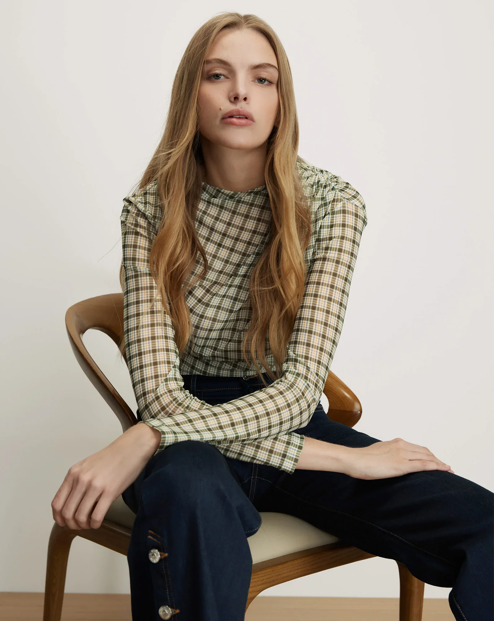 Image of Nuvia Plaid Top