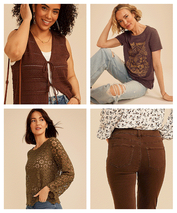 Models wearing maurices clothing.