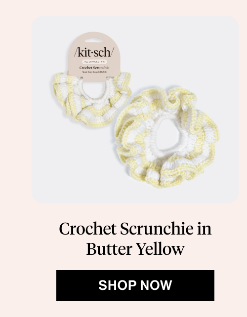 Crochet Scrunchie in Butter Yellow