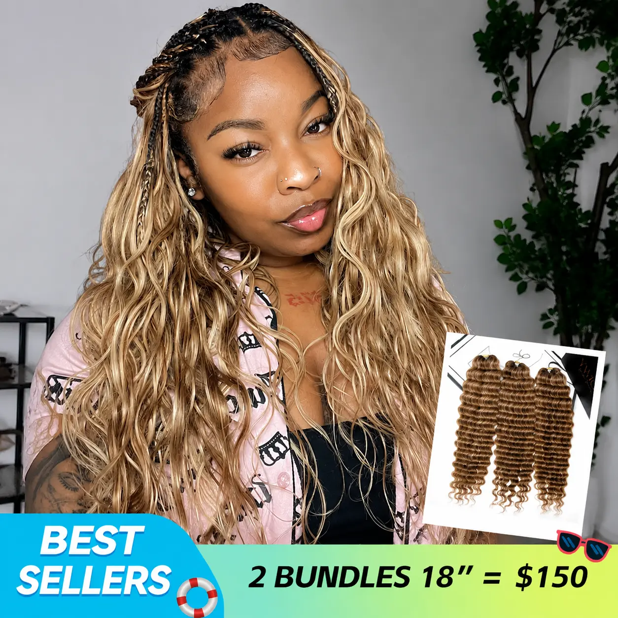 #27/30/613 Mix Color Blend Body Wave Human Crochet Hair