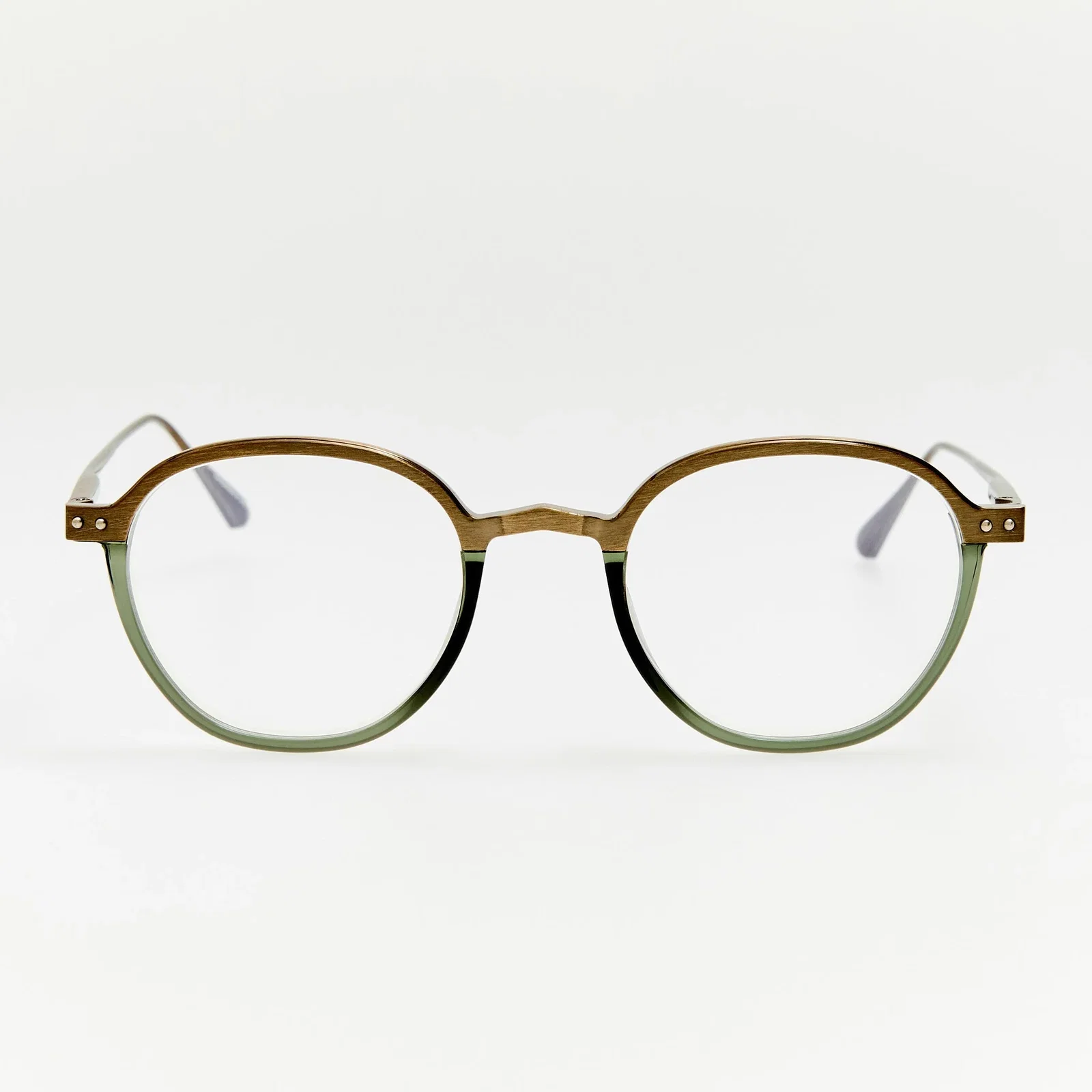Image of Devon Optical in Antique Gold and Green