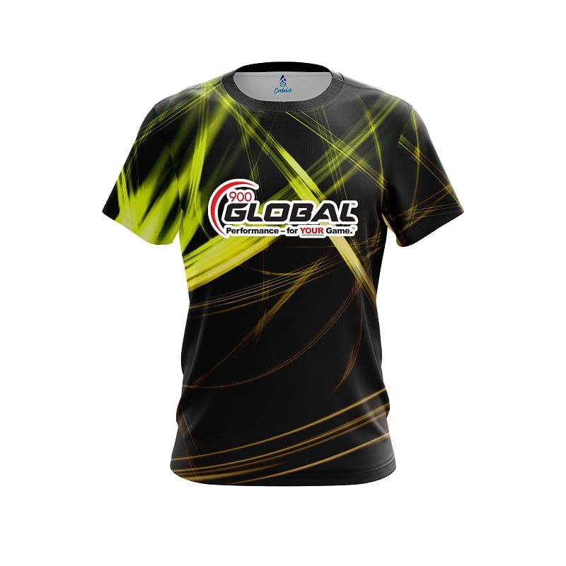 Image of 900 Global Yellow Spiral CoolWick Bowling Jersey