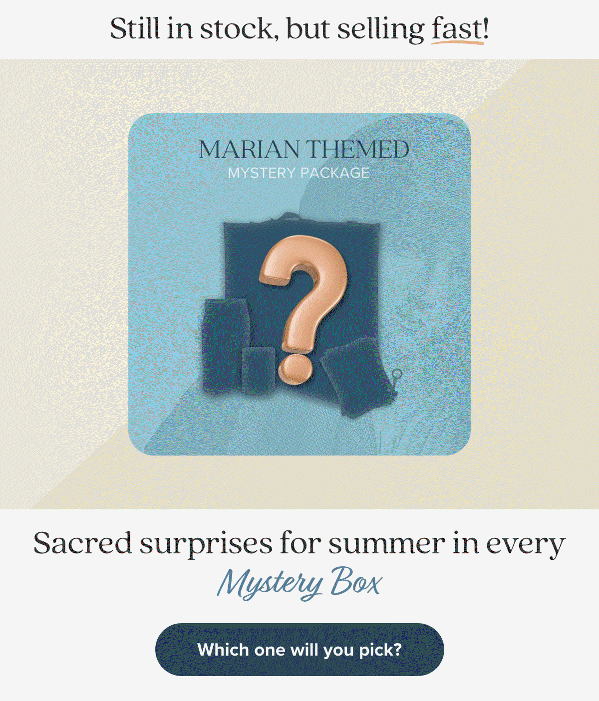 Still in stock, but selling fast! Sacred surprises for summer in every Catholic Mystery Box. Which one will you pick?