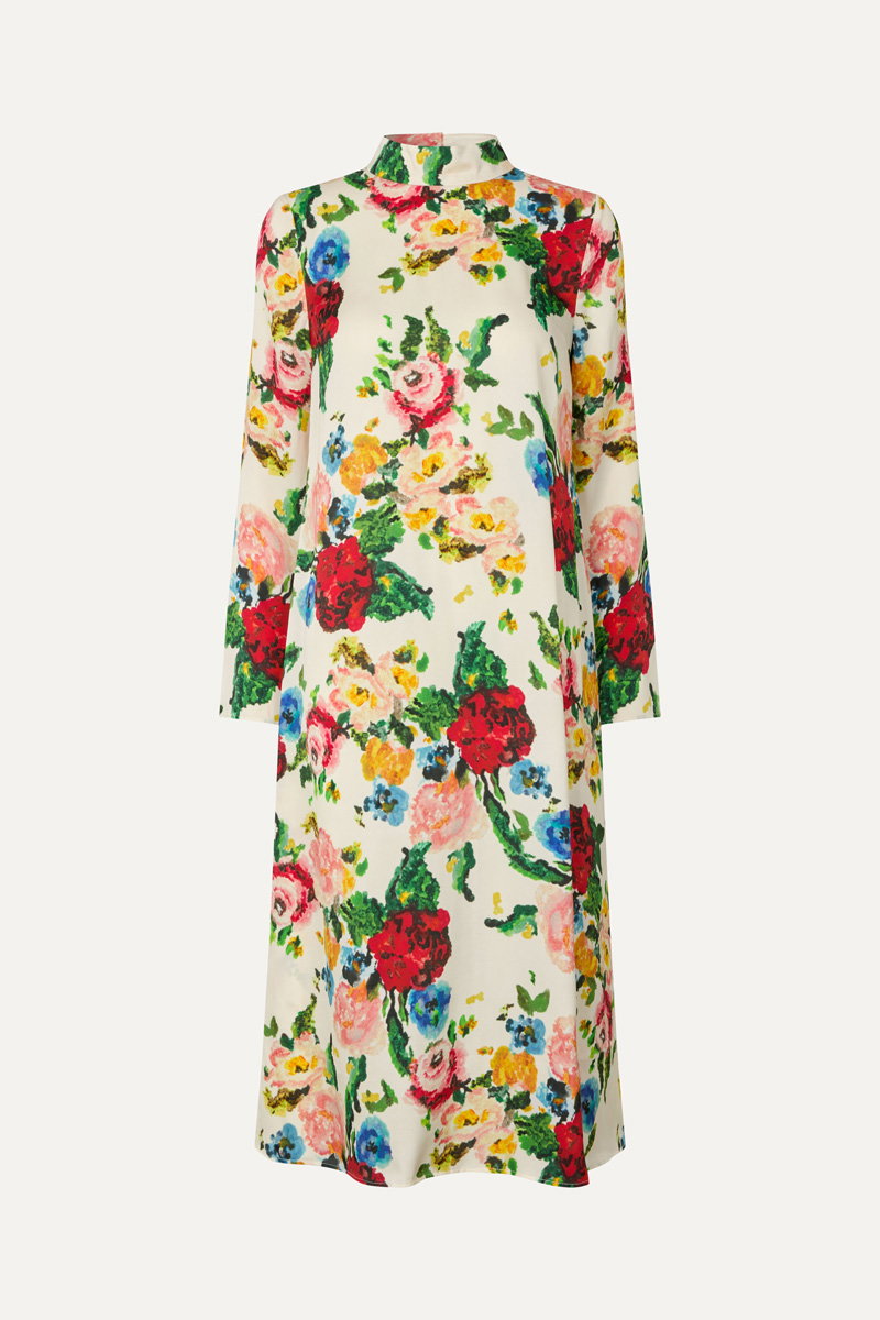 Long Sleeve Midi Dress - Ephemeral Bloom