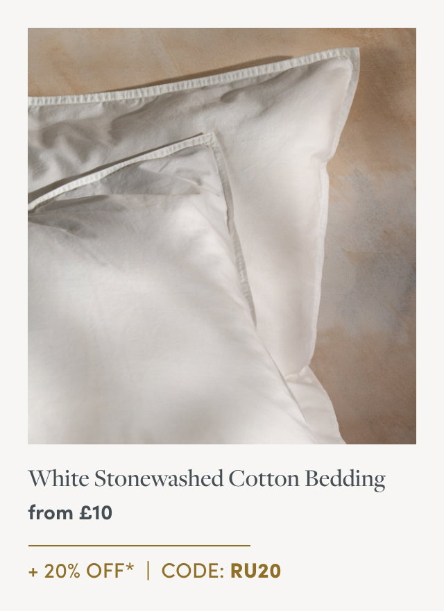 White Stonewashed Cotton Bedding & Sheets