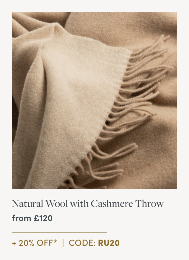 Natural Wool With Cashmere Throw