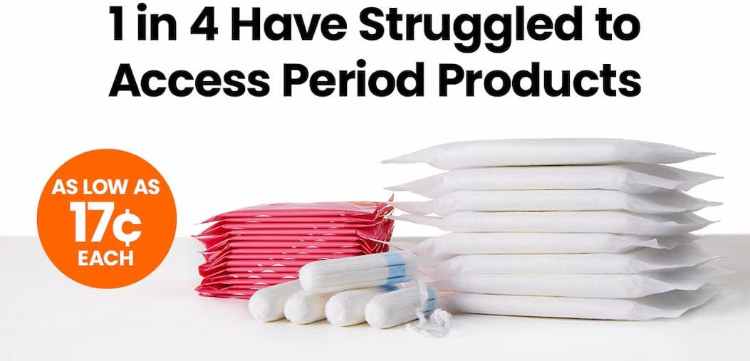 1 in 4 have struggled to access period products. Shop now.