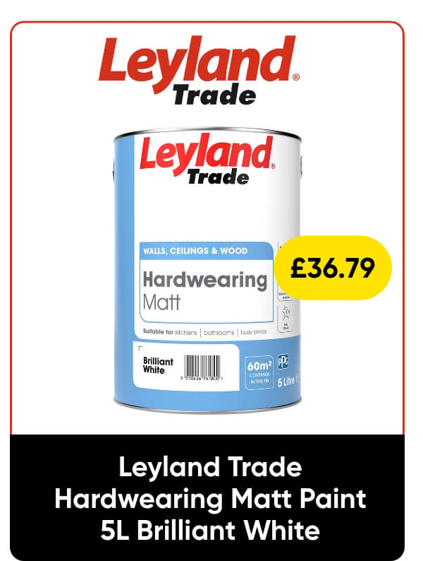 Leyland Trade Hardwearing Matt Paint 5L Brilliant White