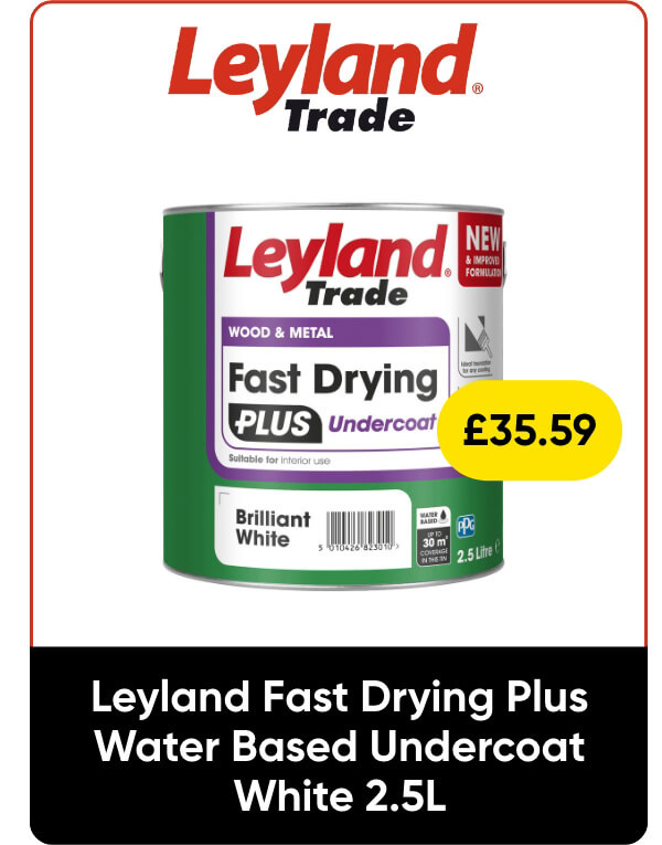 Leyland Fast Drying Plus Water Based Undercoat White 2.5L