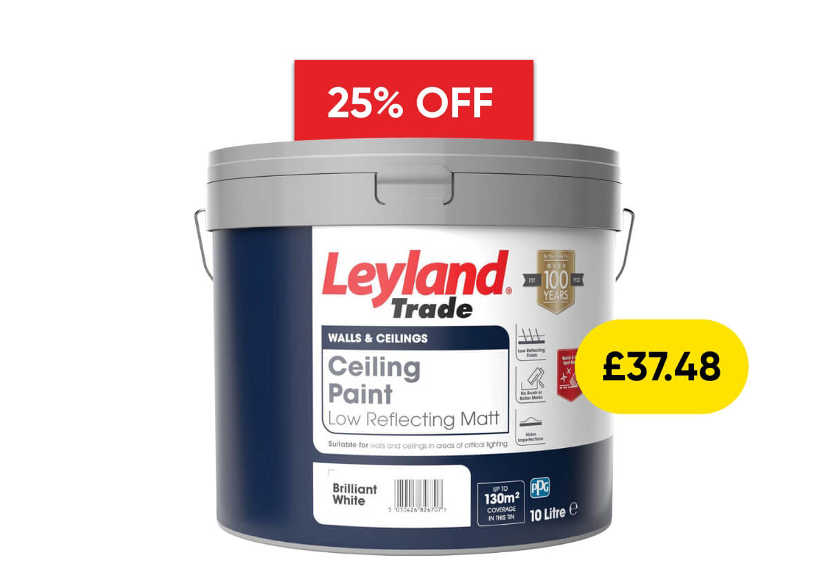 Leyland Trade Ceiling Paint Brilliant White 10L