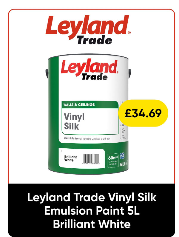 Leyland Trade Vinyl Silk Emulsion Paint 5L Brilliant White