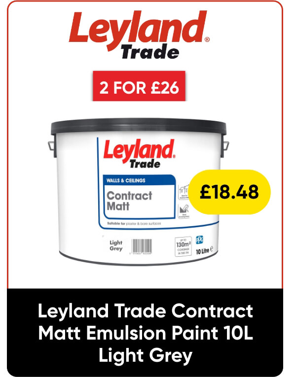 Leyland Trade Contract Matt Emulsion Paint 10L Light Grey