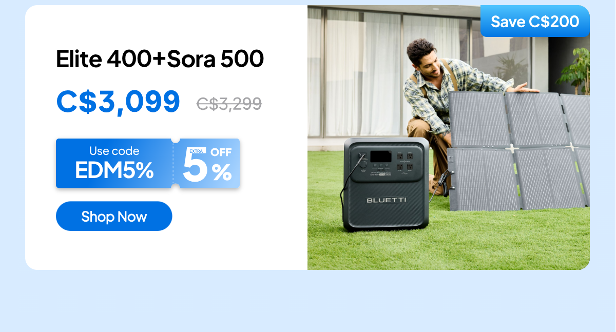 BLUETTI Elite 400+500W Solar, C$3,099 