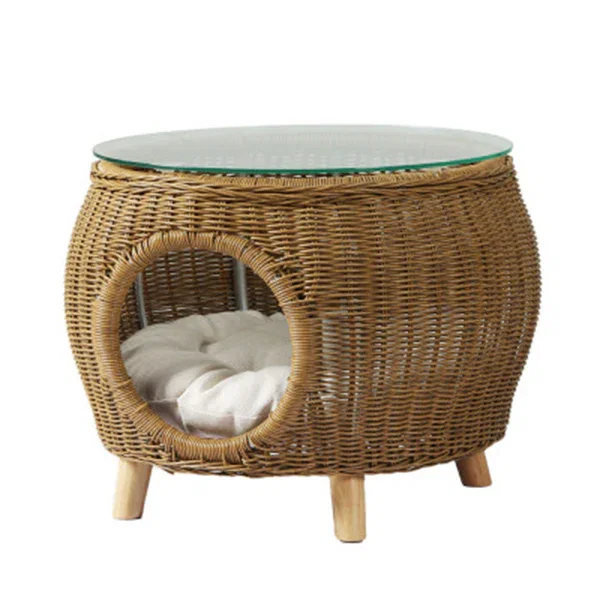 Side Table Coffee Pet Bed Indoor Wicker Outdoor Furniture Patio Desk
