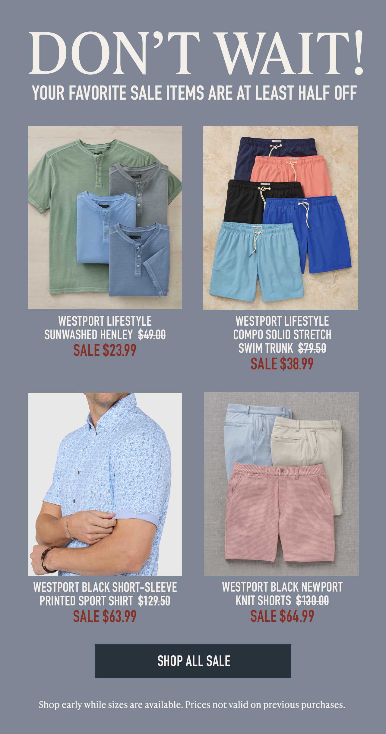 Shop the Summer Sale — select styles now 50% off or more.