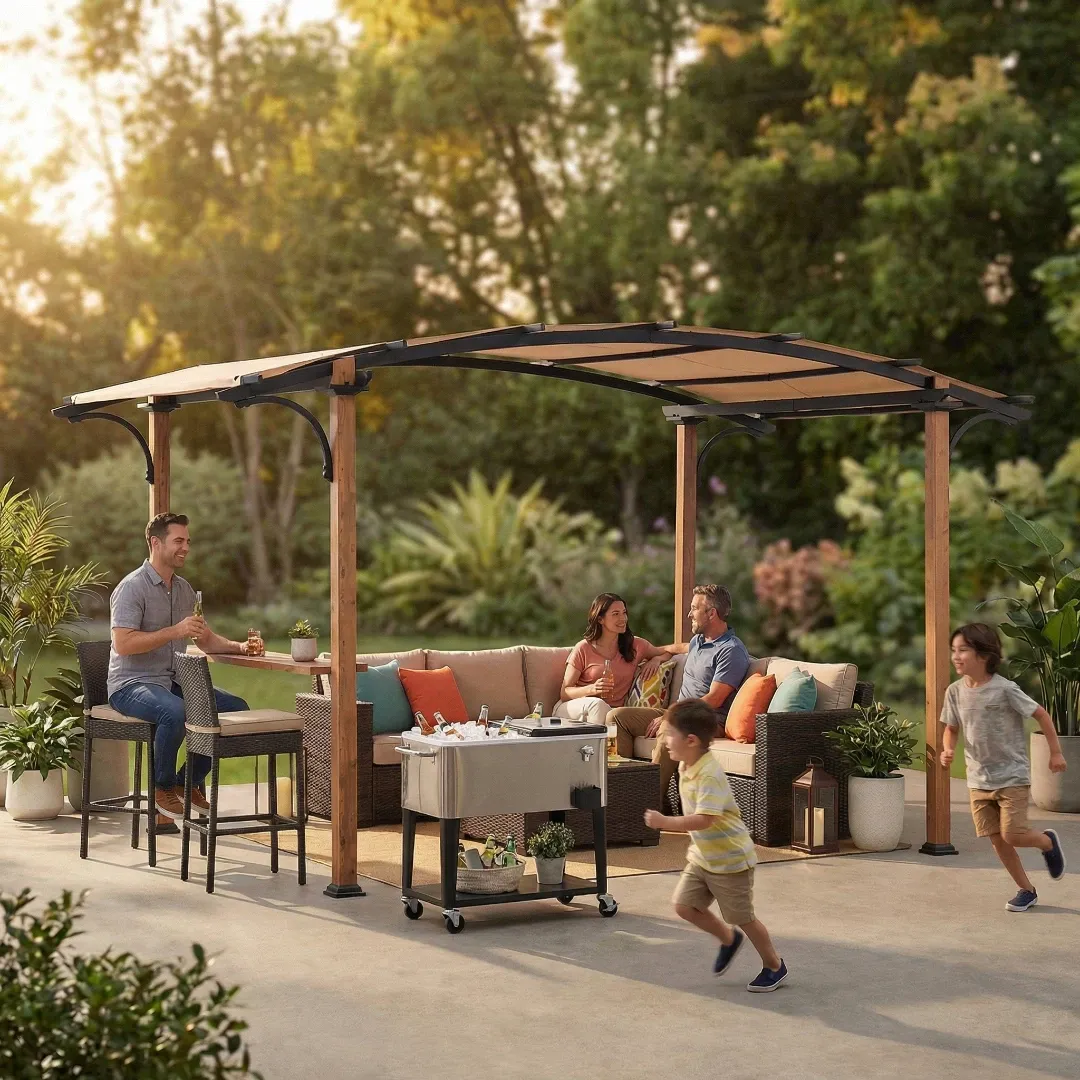 Image of Arcadia Arched Canopy Pergola, 9x13