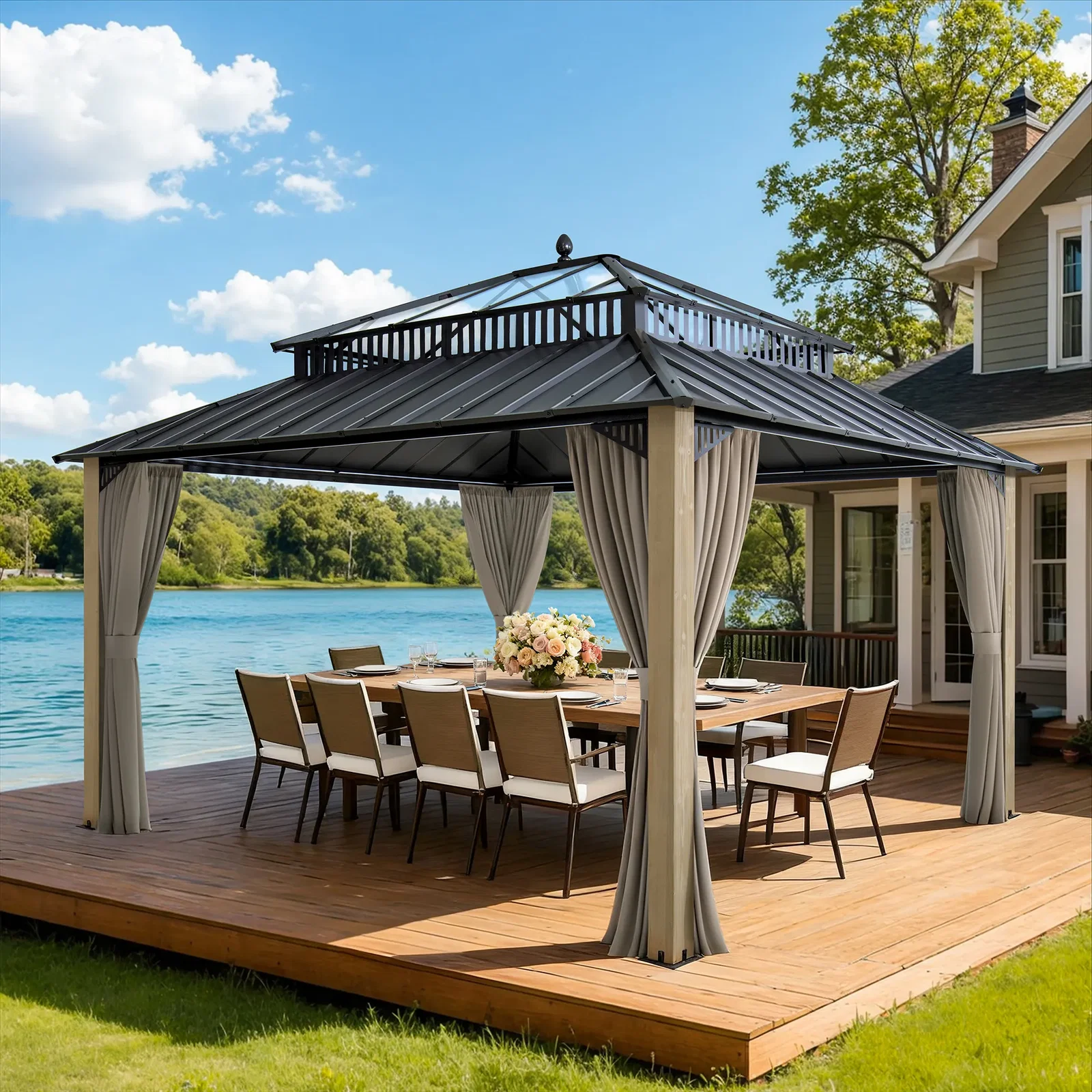 Image of Kingston Horizon PC-Vent Cedar Gazebo, 12x14