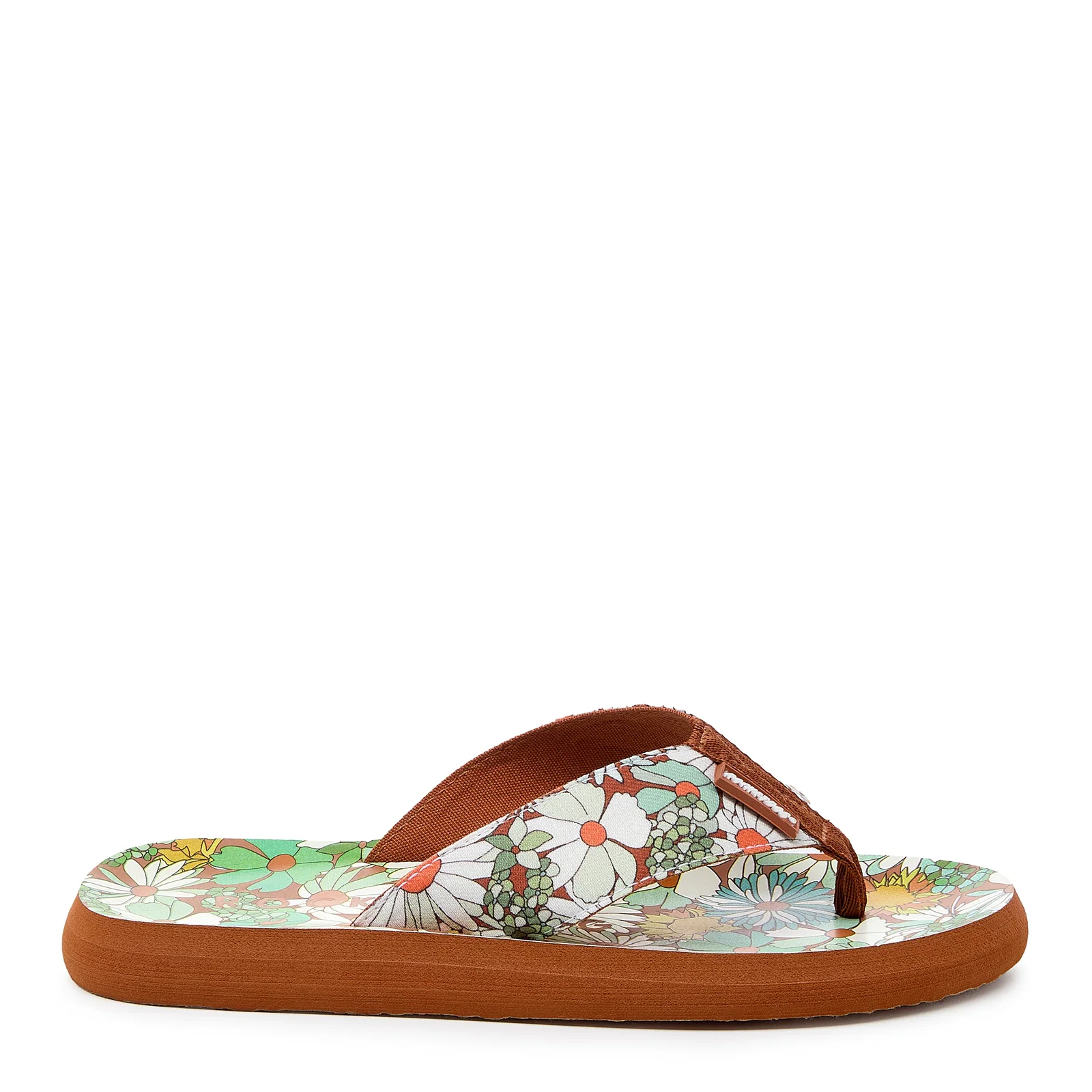 Image of Adios Brown Floral Flip-Flops